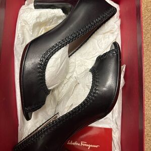 Salvatore Ferragamo Black Leather Heels